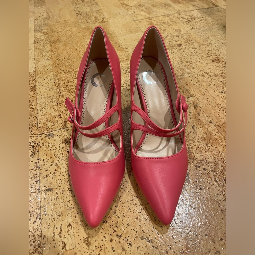 JOURNEE COLLECTION WOMENS SIDNEY PUMP Coral Size 8 - Picture 4 of 16